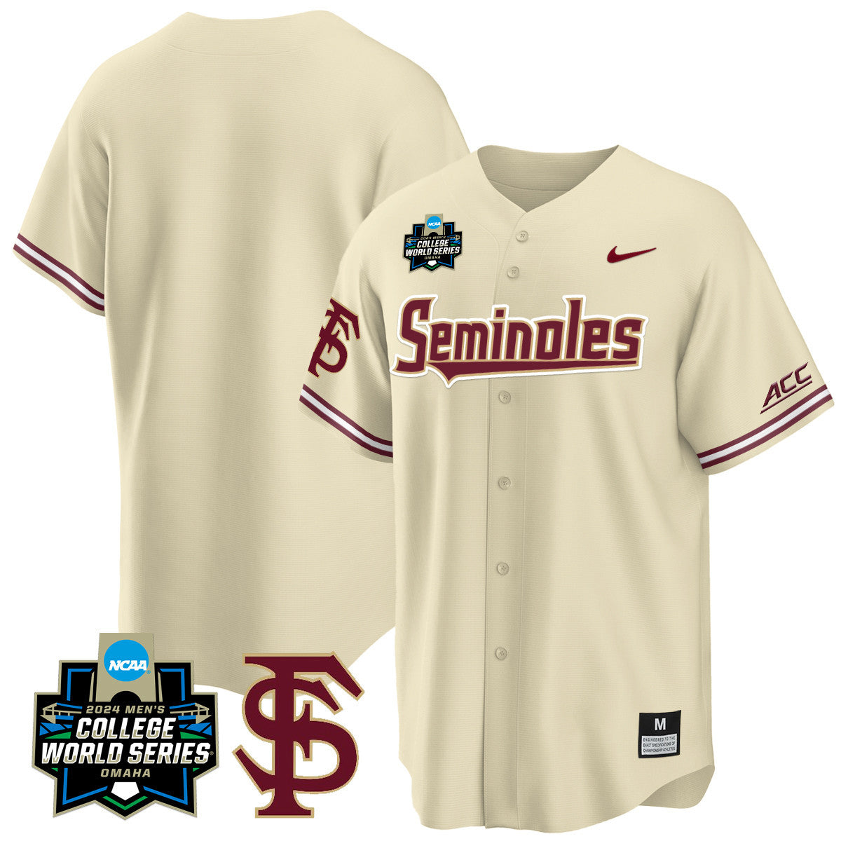 Men's Florida State Seminoles 2024 College World Series Vapor Premier Limited Jersey V1 - All Stitched - image 51