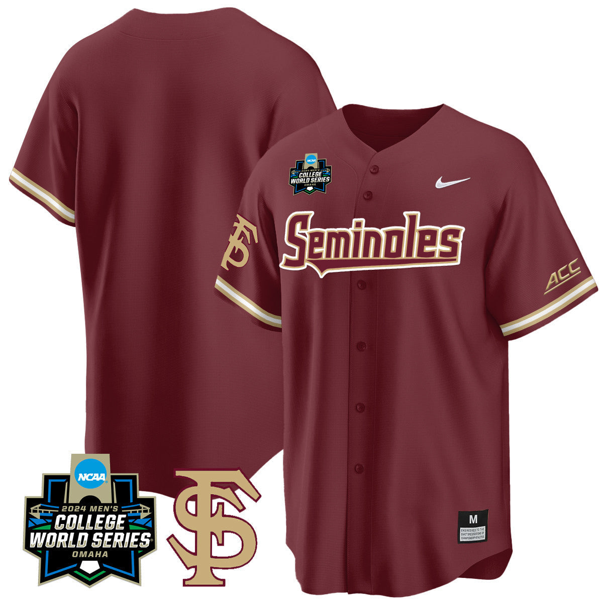 Men's Florida State Seminoles 2024 College World Series Vapor Premier Limited Jersey V1 - All Stitched - image 53