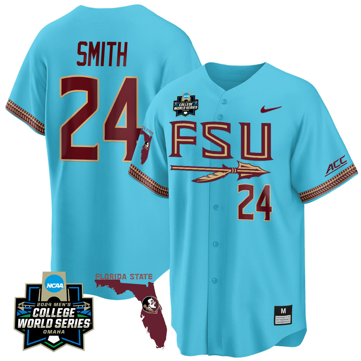 Men's Florida State Seminoles 2024 College World Series Vapor Premier Limited Jersey V2 - All Stitched - image 11