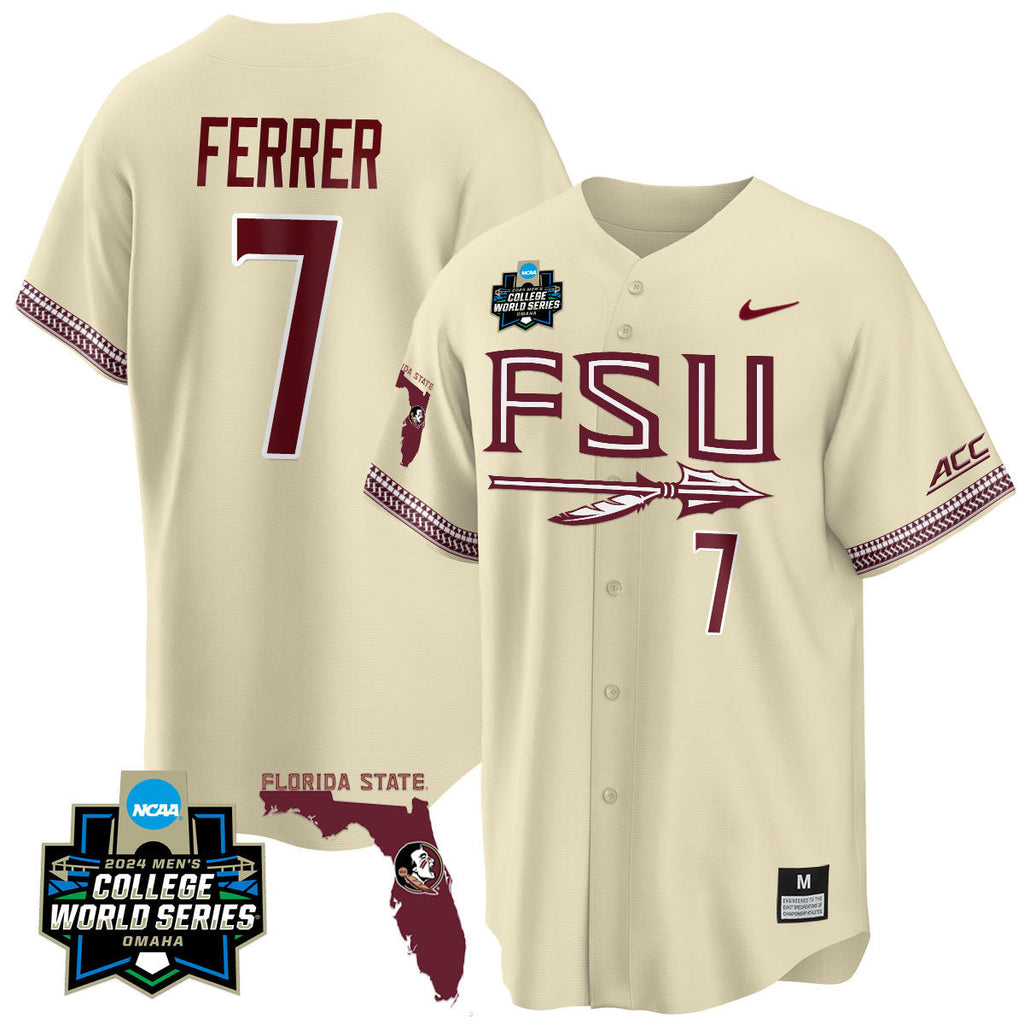 Men's Florida State Seminoles 2024 College World Series Vapor Premier Limited Jersey V2 - All Stitched - image 15
