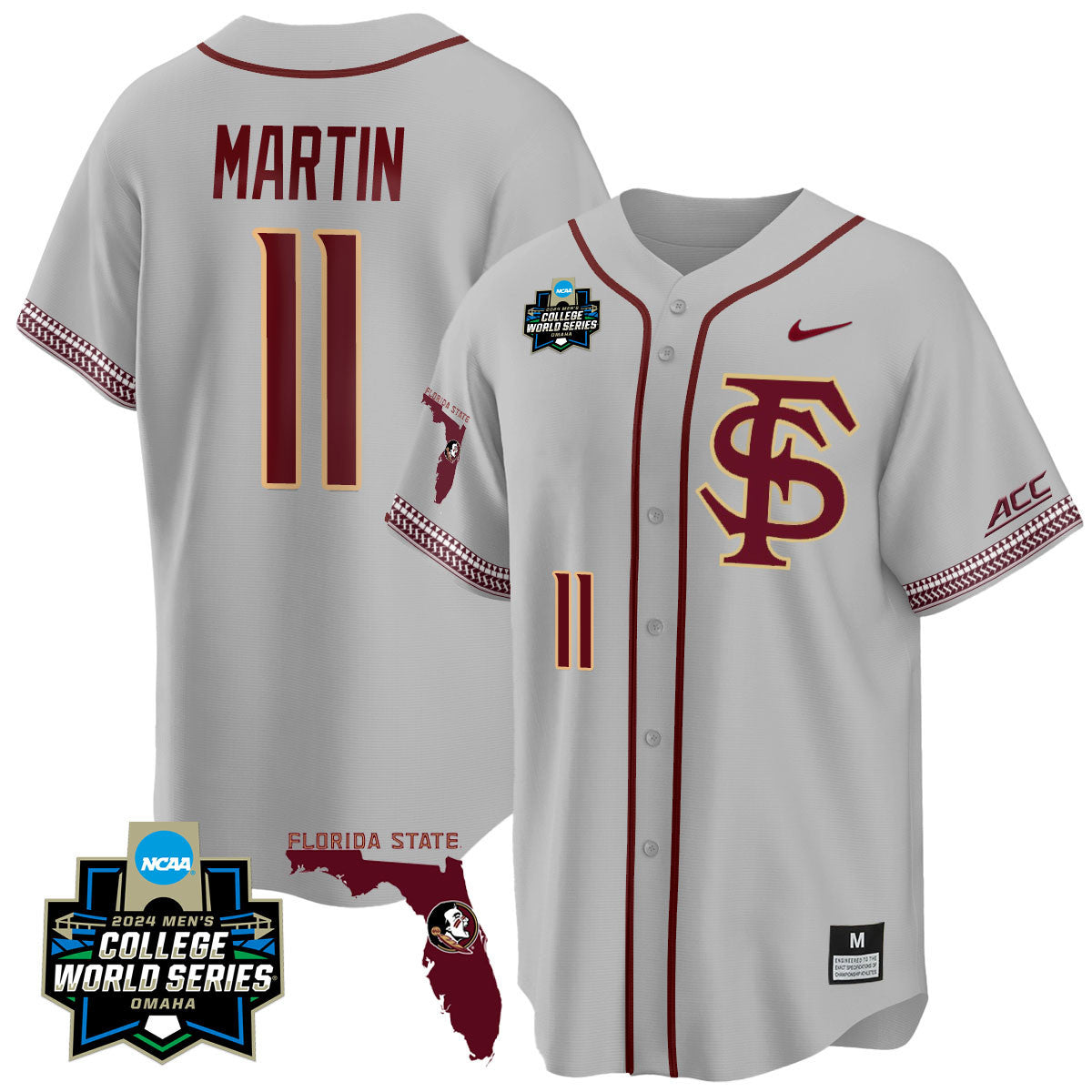 Men's Florida State Seminoles 2024 College World Series Vapor Premier Limited Jersey V2 - All Stitched - image 22