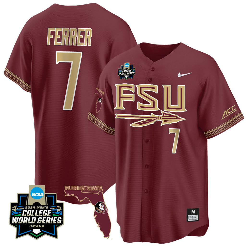 Men's Florida State Seminoles 2024 College World Series Vapor Premier Limited Jersey V2 - All Stitched - image 2