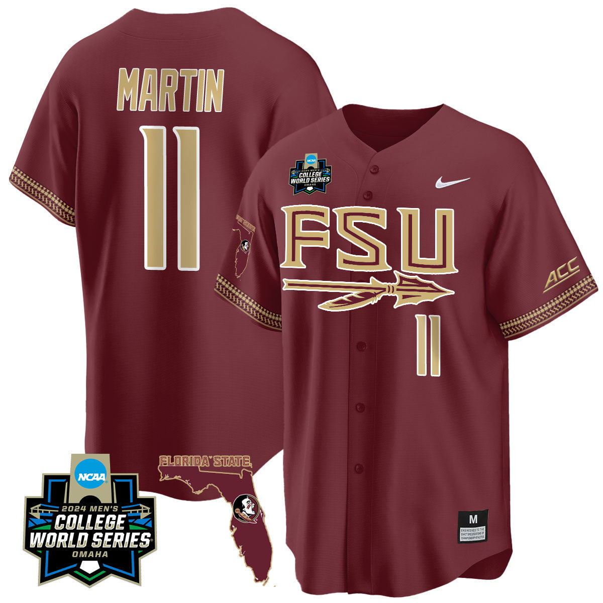 Men's Florida State Seminoles 2024 College World Series Vapor Premier Limited Jersey V2 - All Stitched - image 27