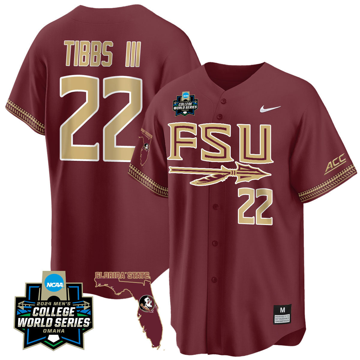 Men's Florida State Seminoles 2024 College World Series Vapor Premier Limited Jersey V2 - All Stitched - image 29