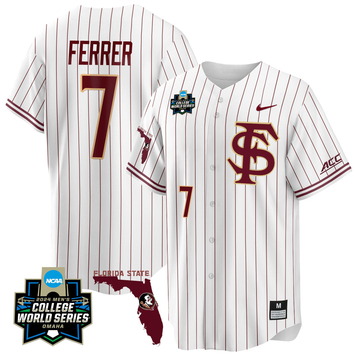 Men's Florida State Seminoles 2024 College World Series Vapor Premier Limited Jersey V2 - All Stitched - image 32