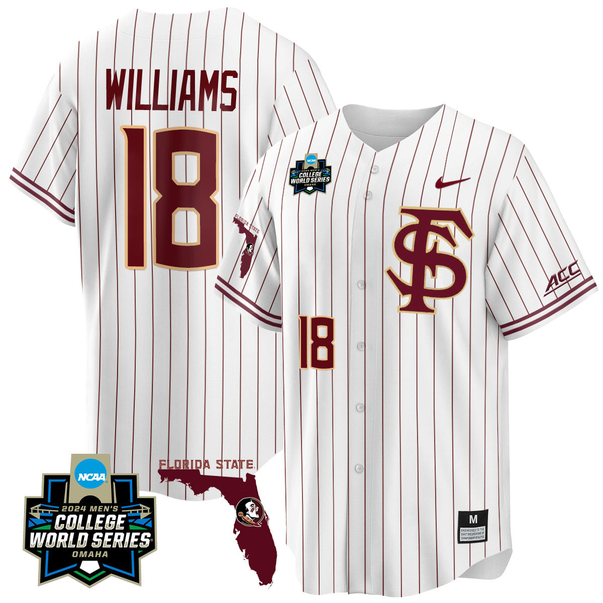 Men's Florida State Seminoles 2024 College World Series Vapor Premier Limited Jersey V2 - All Stitched - image 37