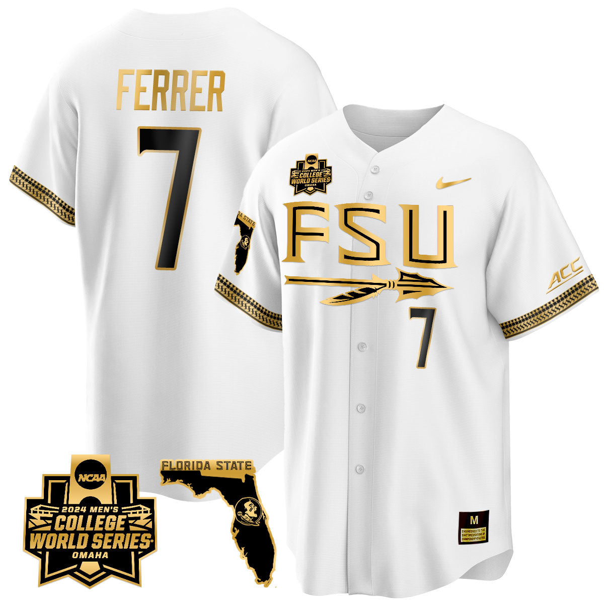 Men's Florida State Seminoles 2024 College World Series Vapor Premier Limited Jersey V2 - All Stitched - image 39