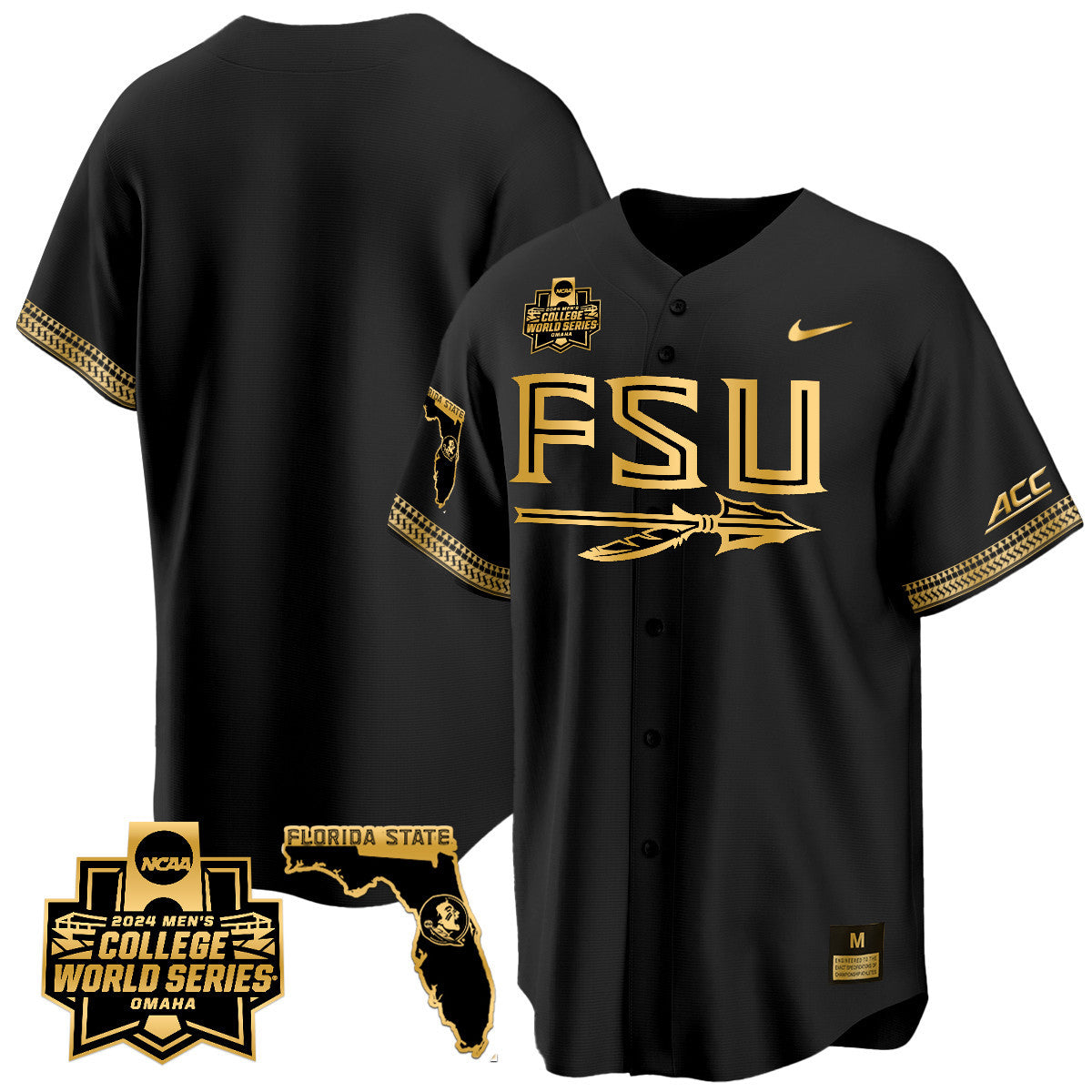 Men's Florida State Seminoles 2024 College World Series Vapor Premier Limited Jersey V2 - All Stitched - image 40