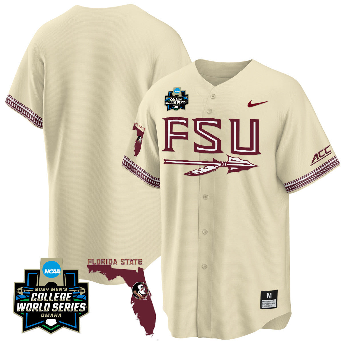 Men's Florida State Seminoles 2024 College World Series Vapor Premier Limited Jersey V2 - All Stitched - image 44