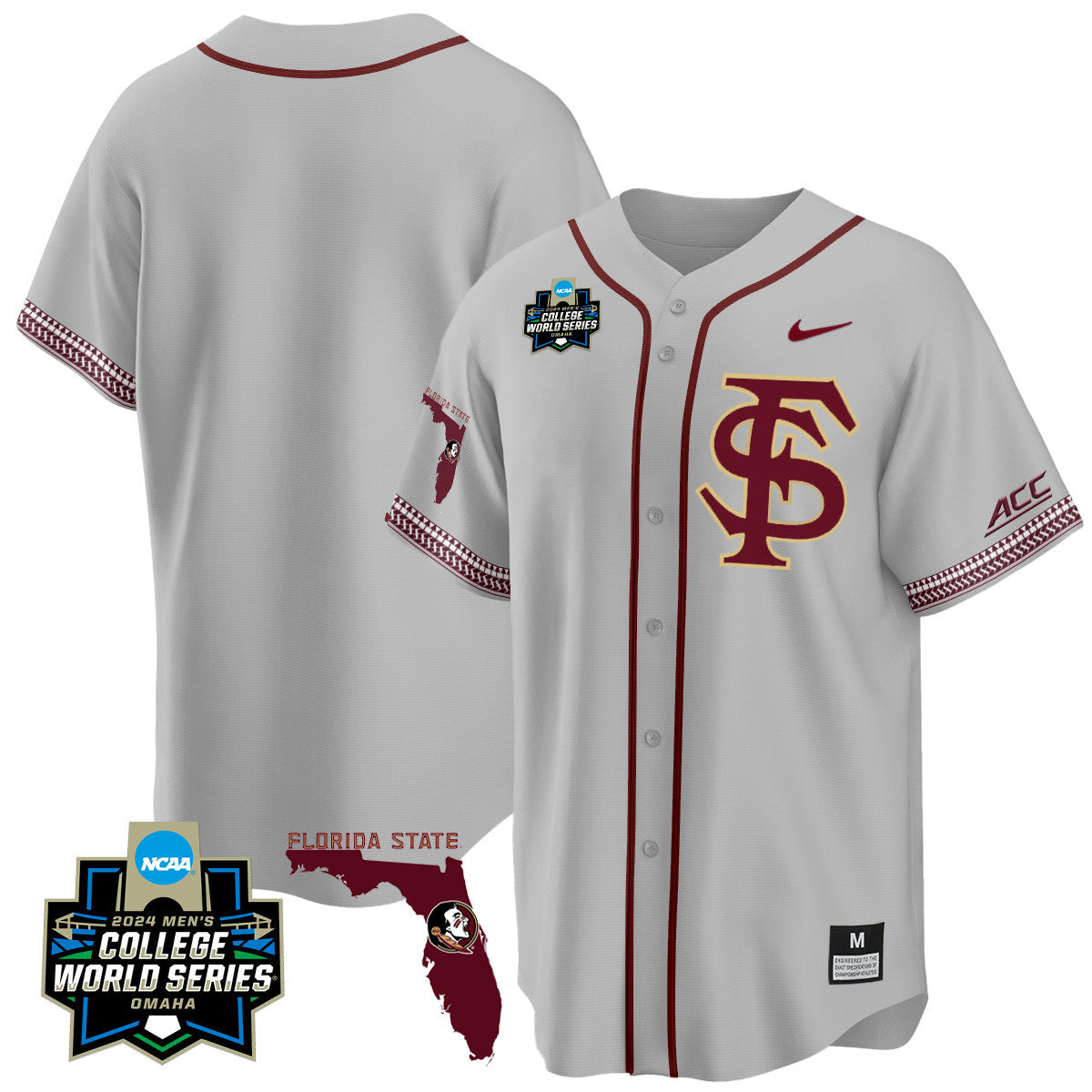 Men's Florida State Seminoles 2024 College World Series Vapor Premier Limited Jersey V2 - All Stitched - image 46