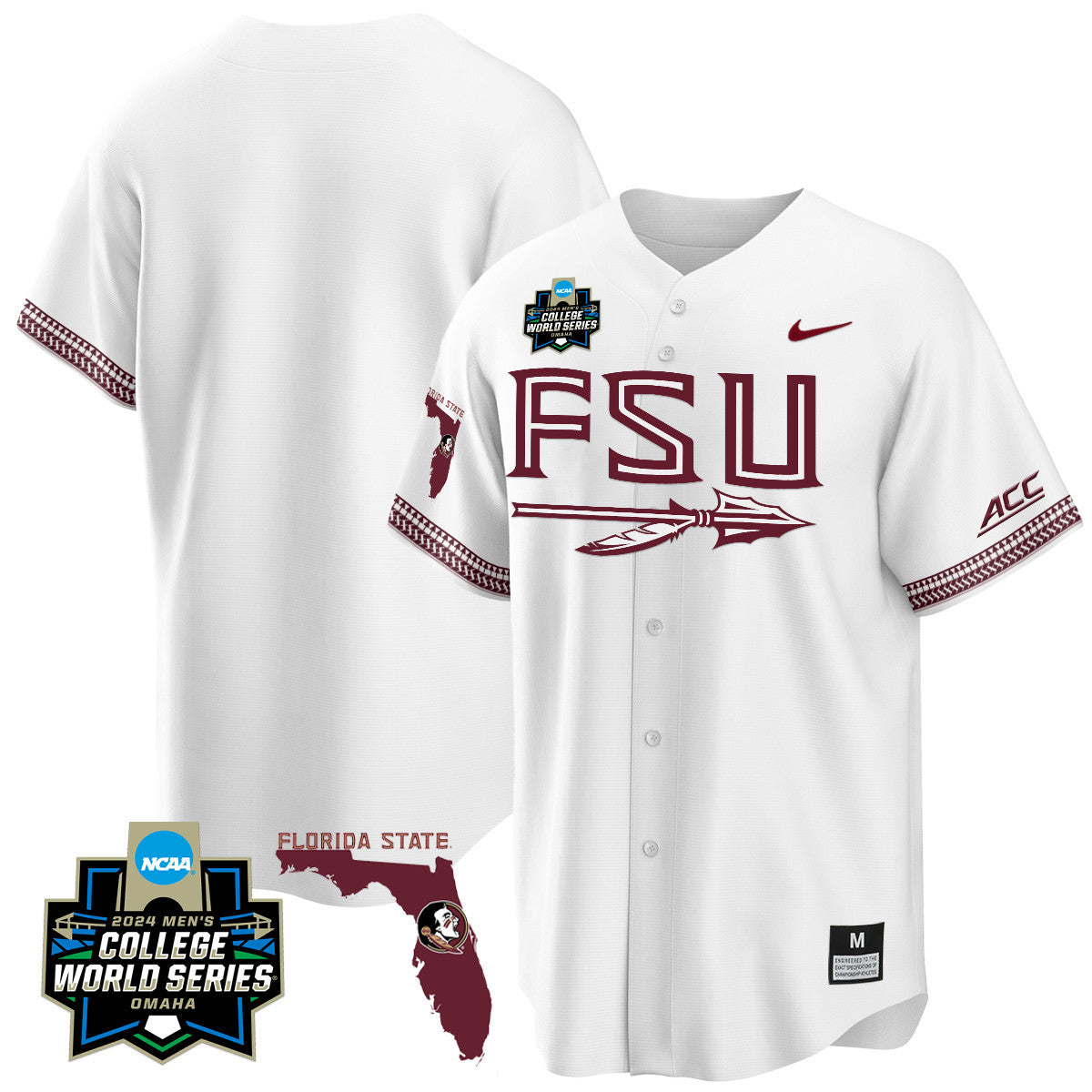 Men's Florida State Seminoles 2024 College World Series Vapor Premier Limited Jersey V2 - All Stitched - image 51