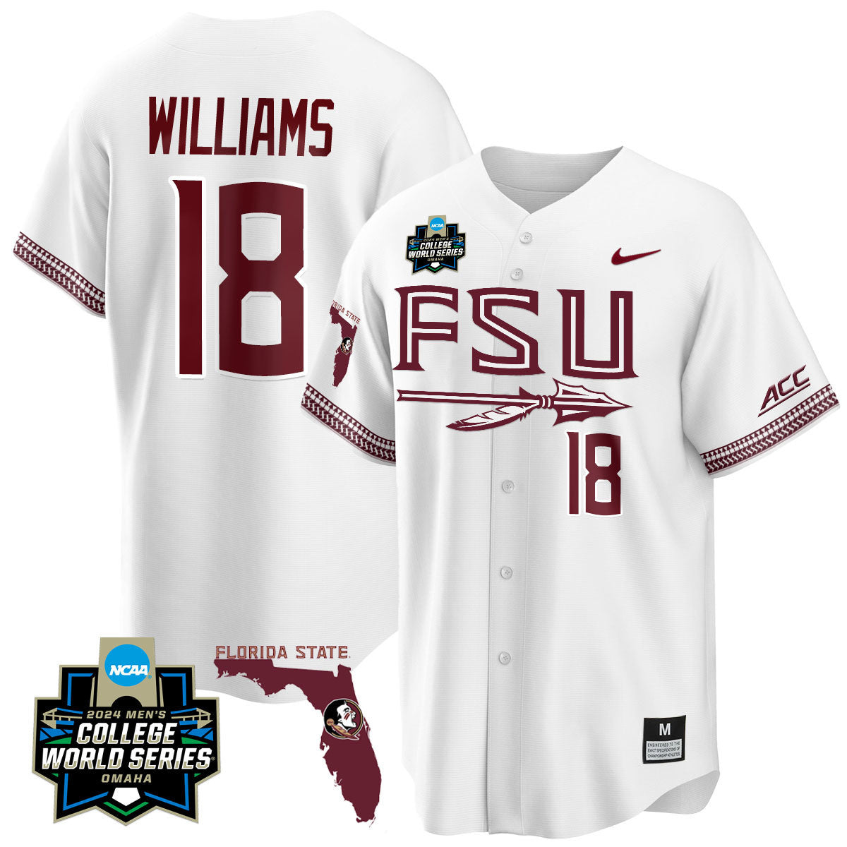 Men's Florida State Seminoles 2024 College World Series Vapor Premier Limited Jersey V2 - All Stitched - image 57