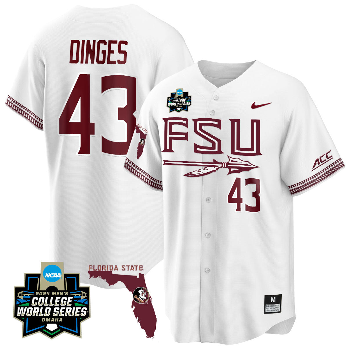 Men's Florida State Seminoles 2024 College World Series Vapor Premier Limited Jersey V2 - All Stitched - image 53