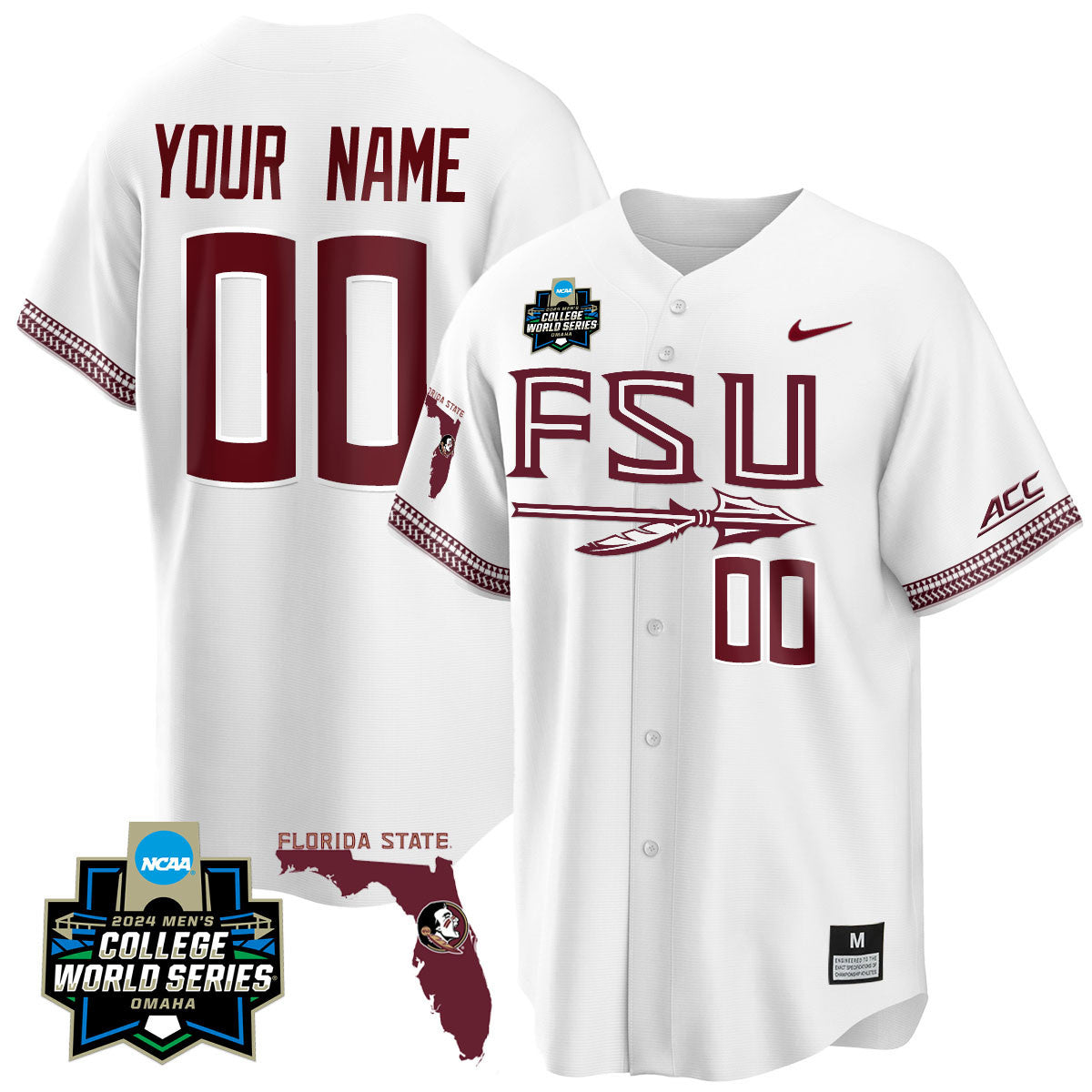 Men's Florida State Seminoles 2024 College World Series Vapor Premier Limited Jersey V2 - All Stitched - image 58