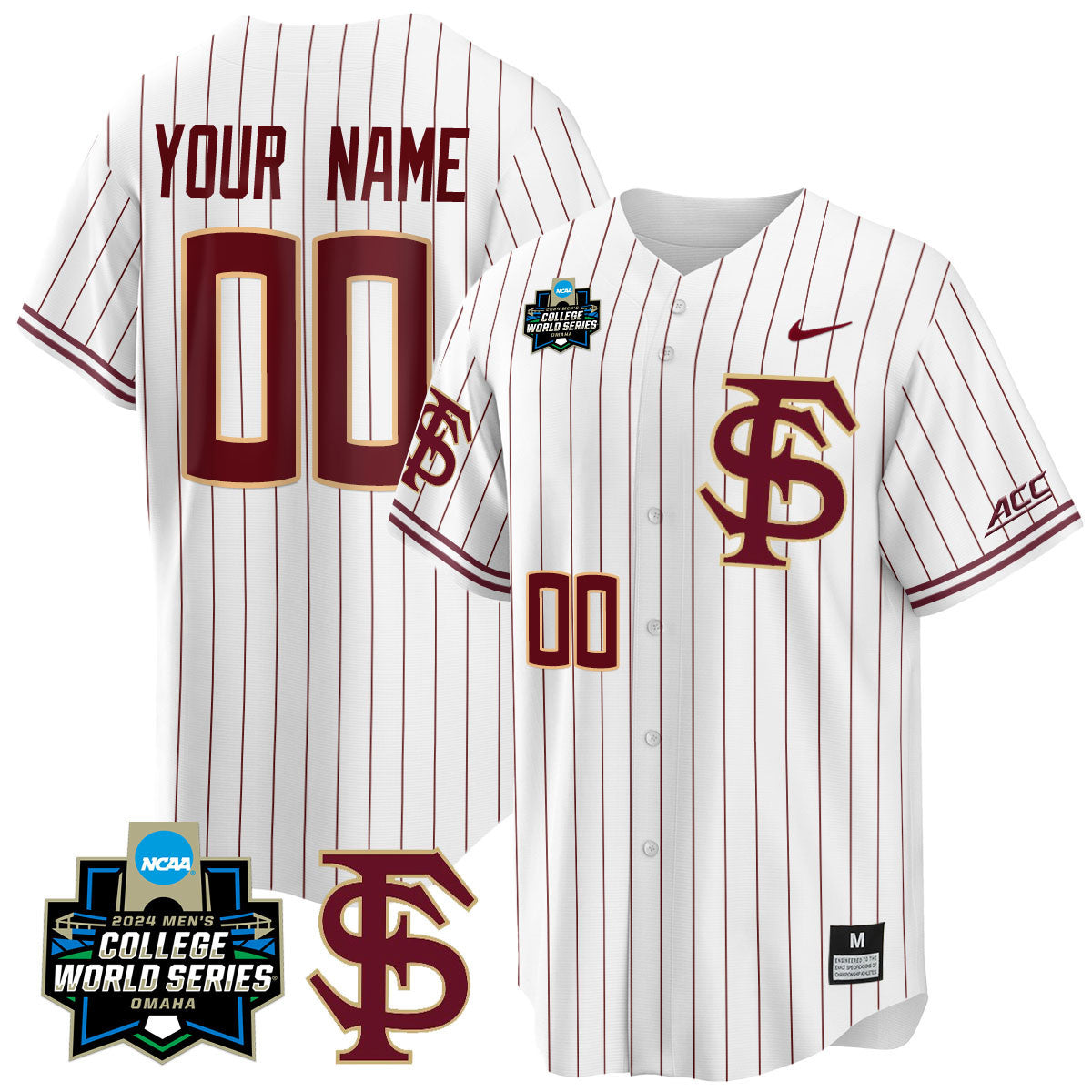 Custom Florida State Seminoles 2024 College World Series Vapor Premier Limited Jersey V1 - All Stitched - image 7
