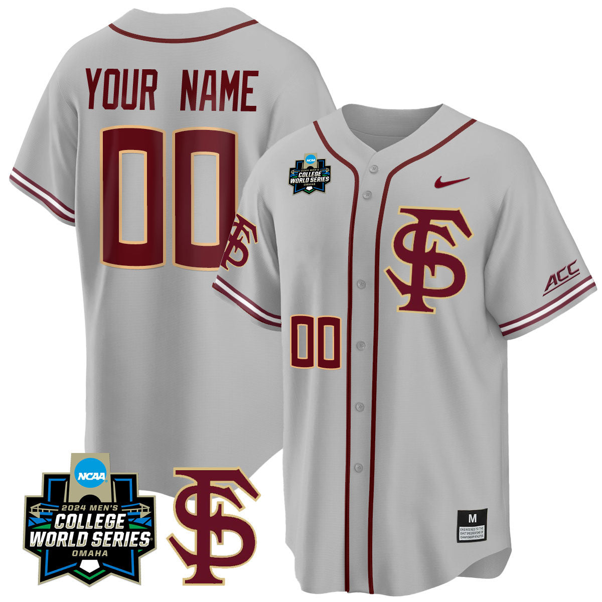 Custom Florida State Seminoles 2024 College World Series Vapor Premier Limited Jersey V1 - All Stitched - image 4