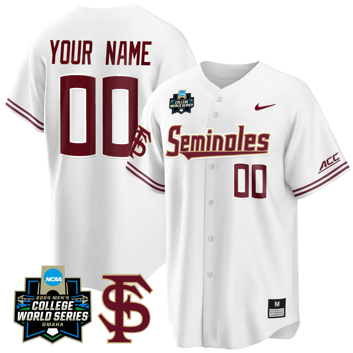 Custom Florida State Seminoles 2024 College World Series Vapor Premier Limited Jersey V1 - All Stitched - image 6