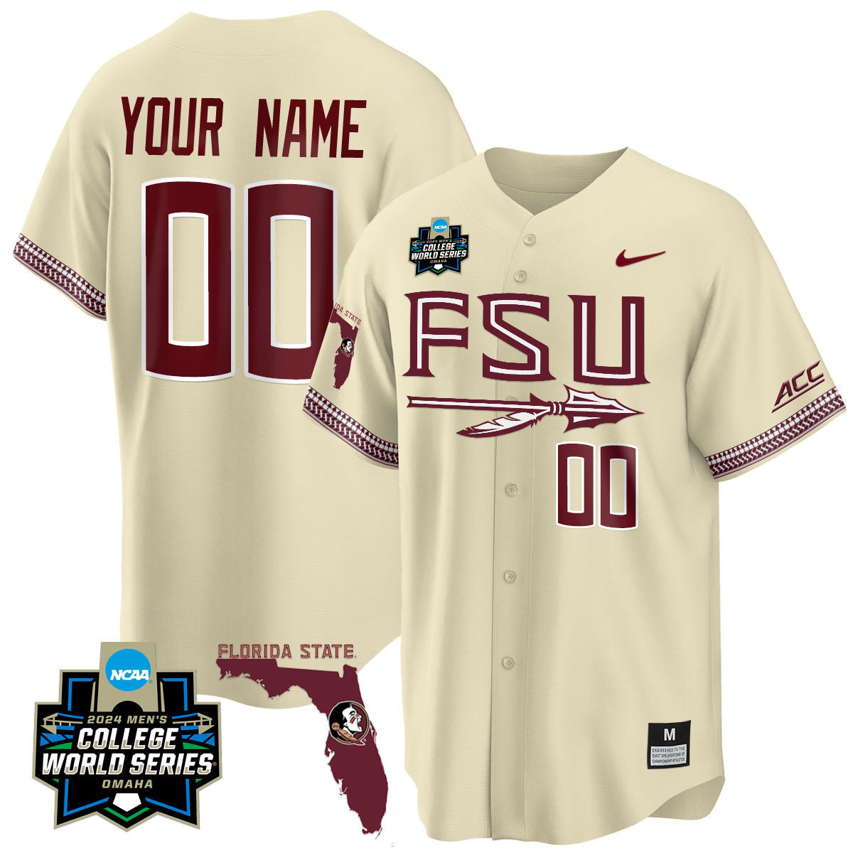Custom Florida State Seminoles 2024 College World Series Vapor Premier Limited Jersey V2 - All Stitched - image 10