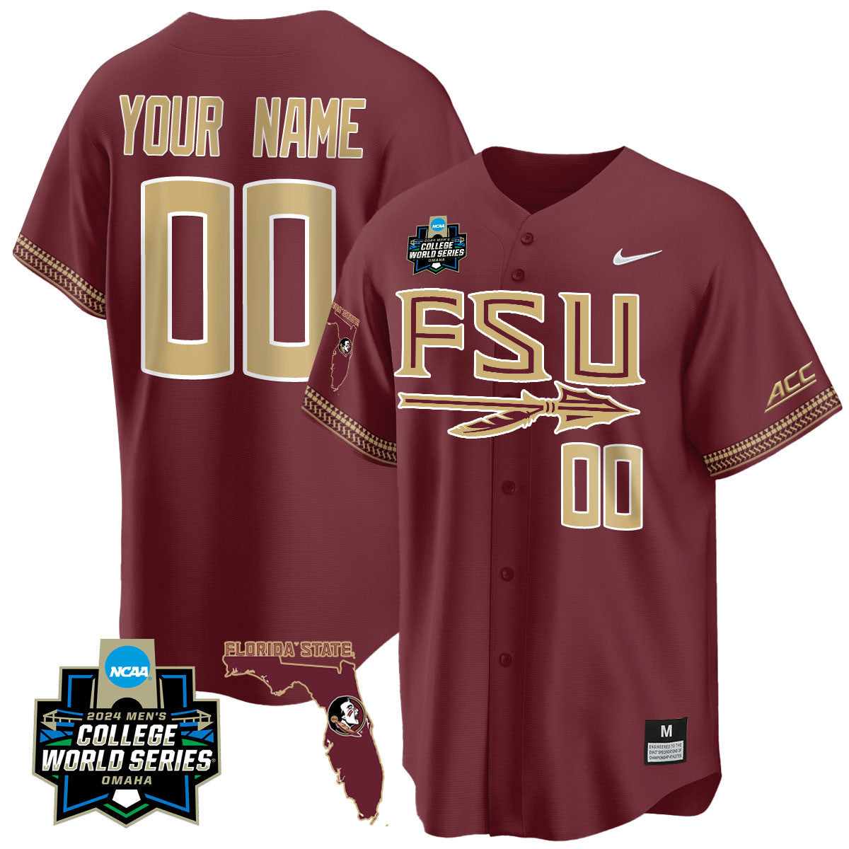 Custom Florida State Seminoles 2024 College World Series Vapor Premier Limited Jersey V2 - All Stitched - image 12