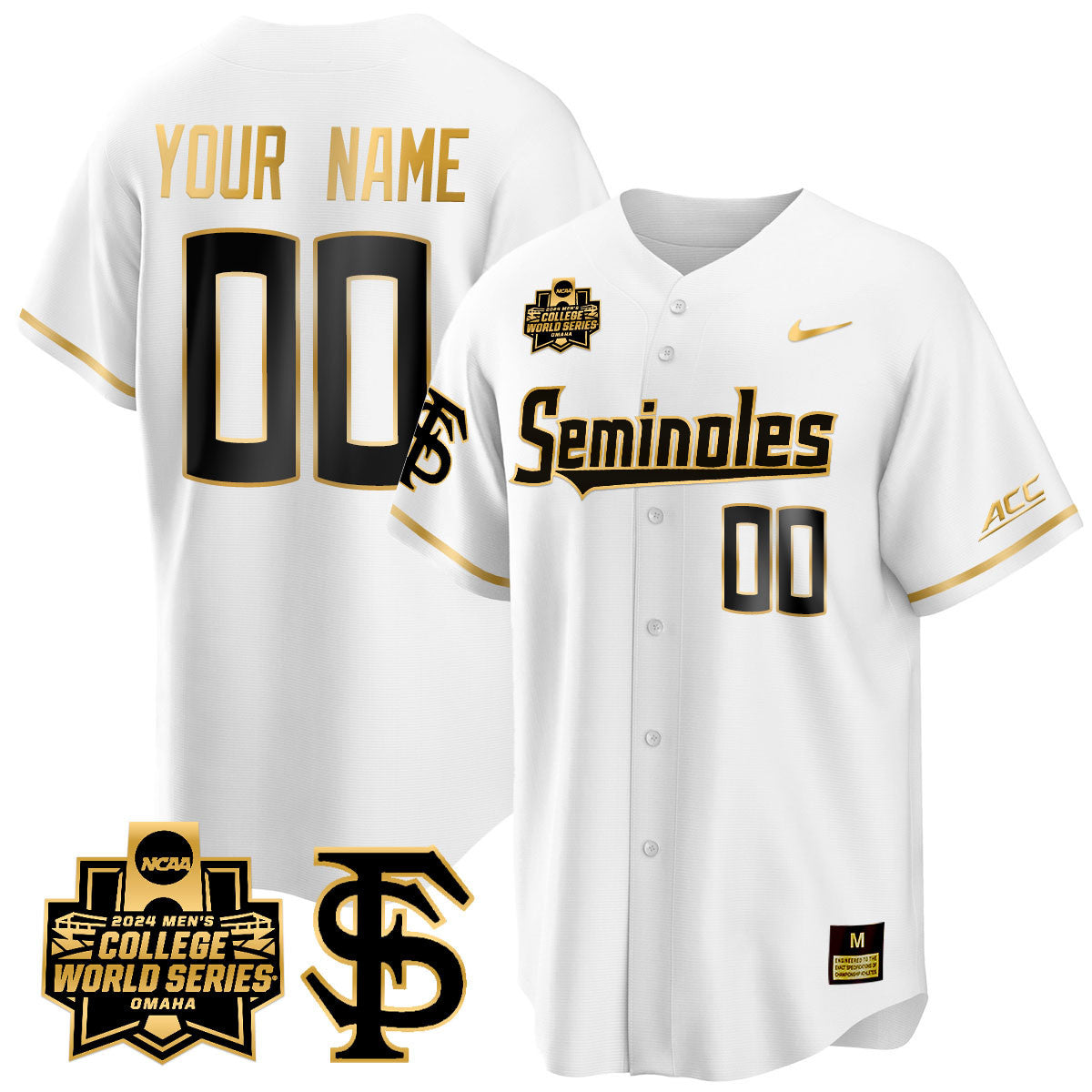 Custom Florida State Seminoles 2024 College World Series Vapor Premier Limited Jersey V1 - All Stitched - image 8
