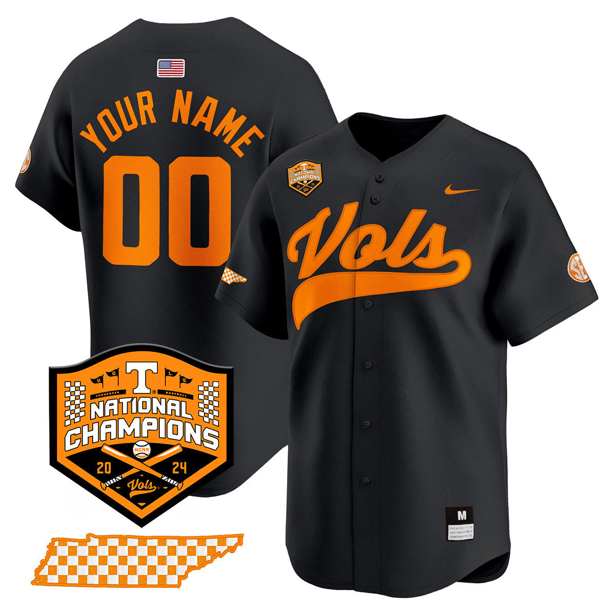 Custom Tennessee Volunteers 2024 National Champions Vapor Premier Limited Jersey - All Stitched - image 2