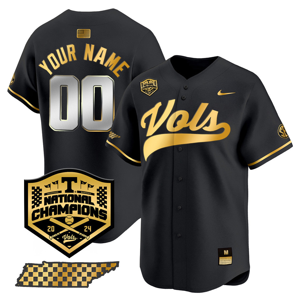 Custom Tennessee Volunteers 2024 National Champions Vapor Premier Limited Jersey - All Stitched - image 3