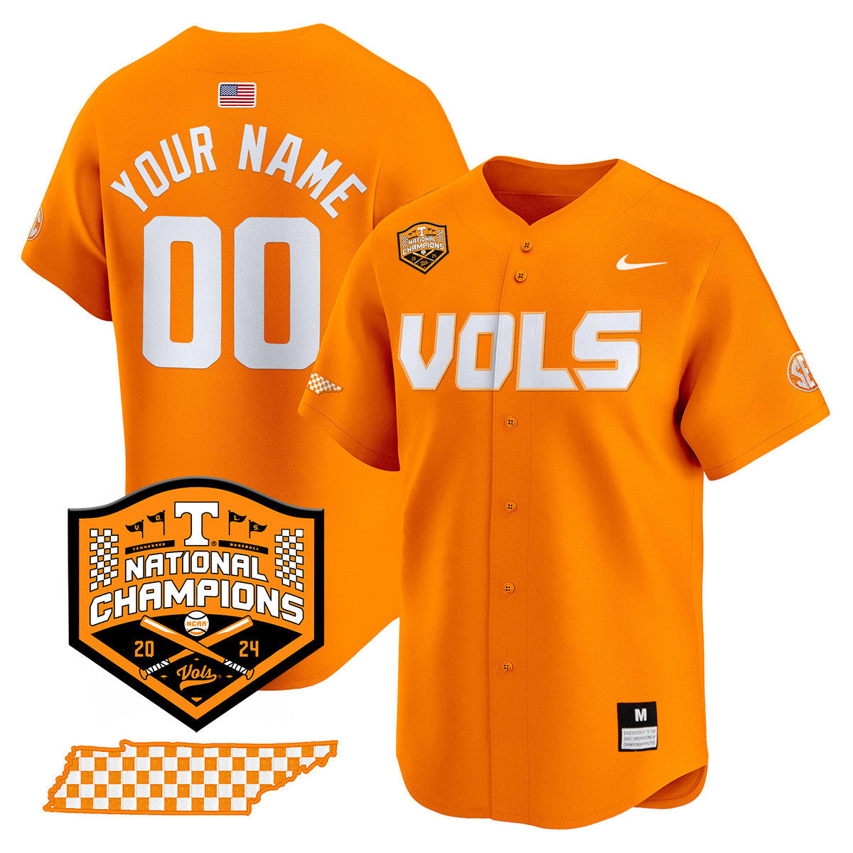 Custom Tennessee Volunteers 2024 National Champions Vapor Premier Limited Jersey V1 - All Stitched - image 2