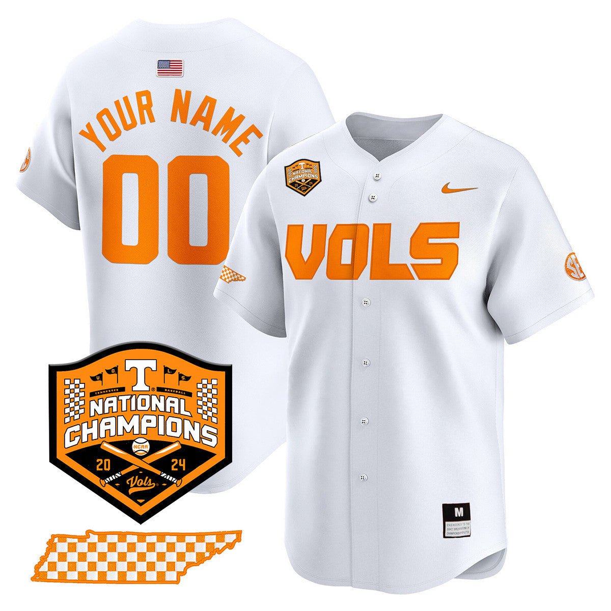 Custom Tennessee Volunteers 2024 National Champions Vapor Premier Limited Jersey V1 - All Stitched - image 3