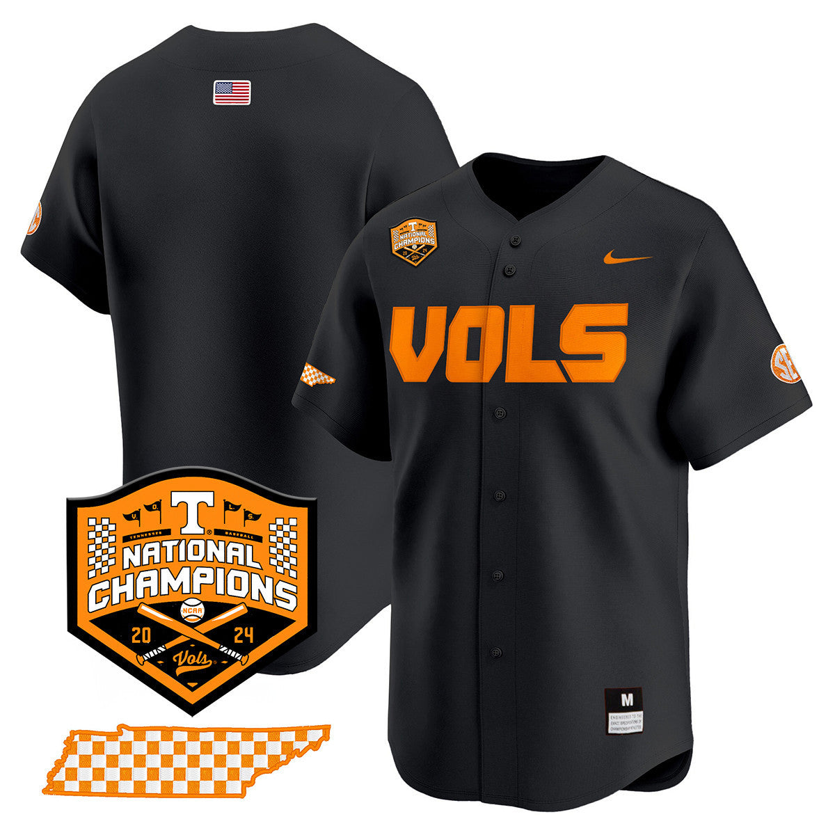 Men's Tennessee Volunteers 2024 National Champions Vapor Premier Limited Jersey V1 - All Stitched - image 2