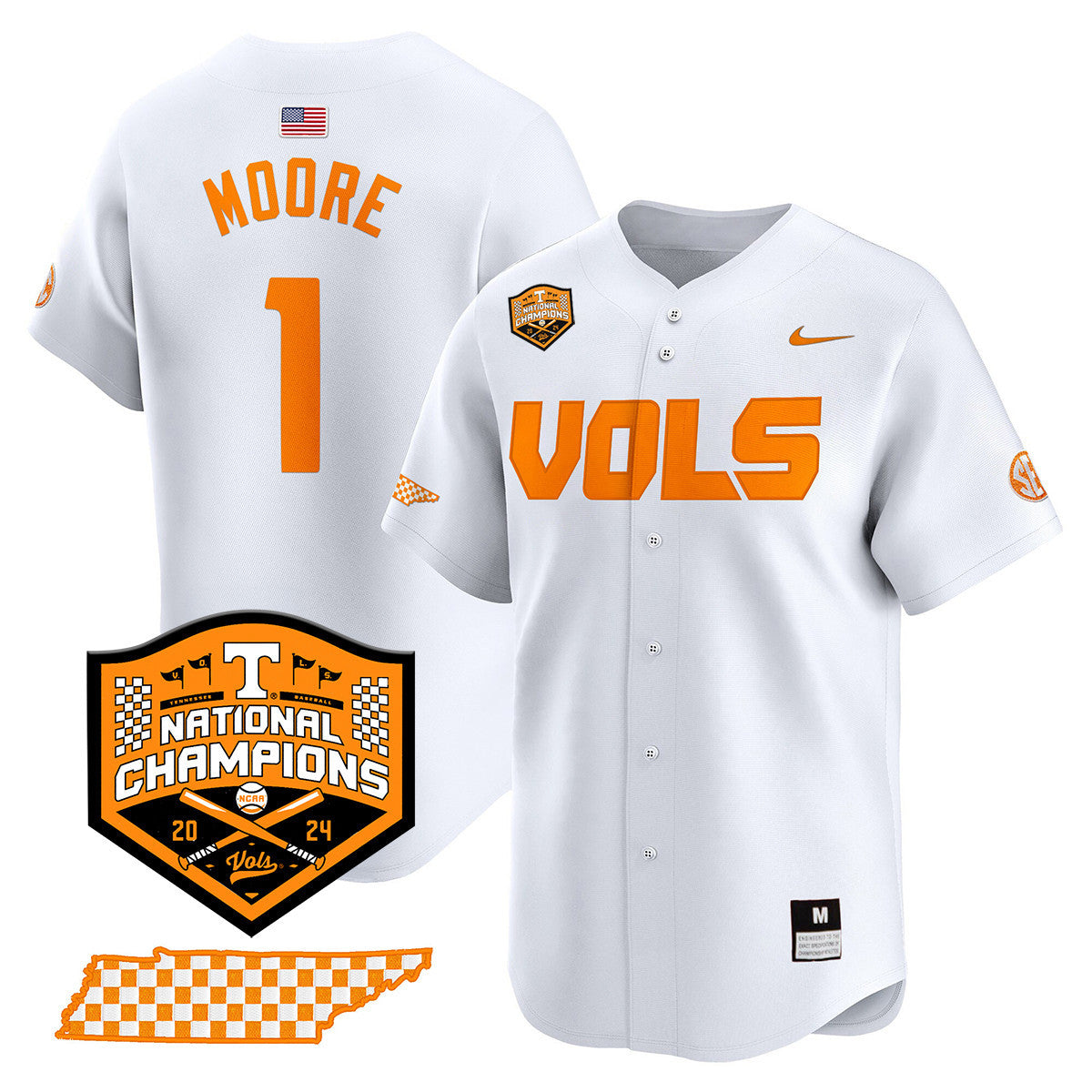 Men's Tennessee Volunteers 2024 National Champions Vapor Premier Limited Jersey V1 - All Stitched - image 14