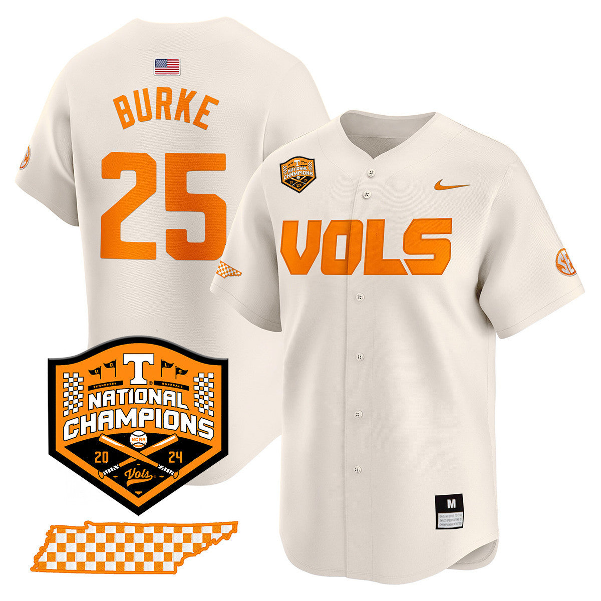 Men's Tennessee Volunteers 2024 National Champions Vapor Premier Limited Jersey V1 - All Stitched - image 47