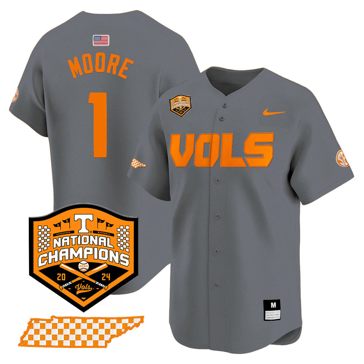 Men's Tennessee Volunteers 2024 National Champions Vapor Premier Limited Jersey V1 - All Stitched - image 58