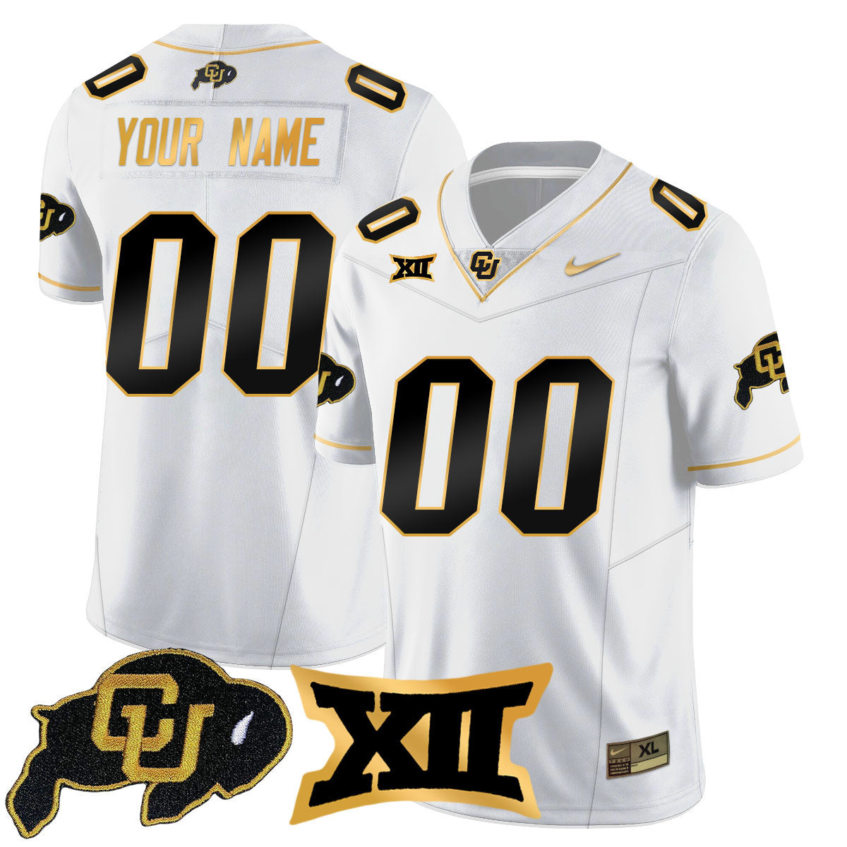 Custom Colorado Buffaloes 2024 Vapor Limited Gold Jersey - All Stitched - image 3