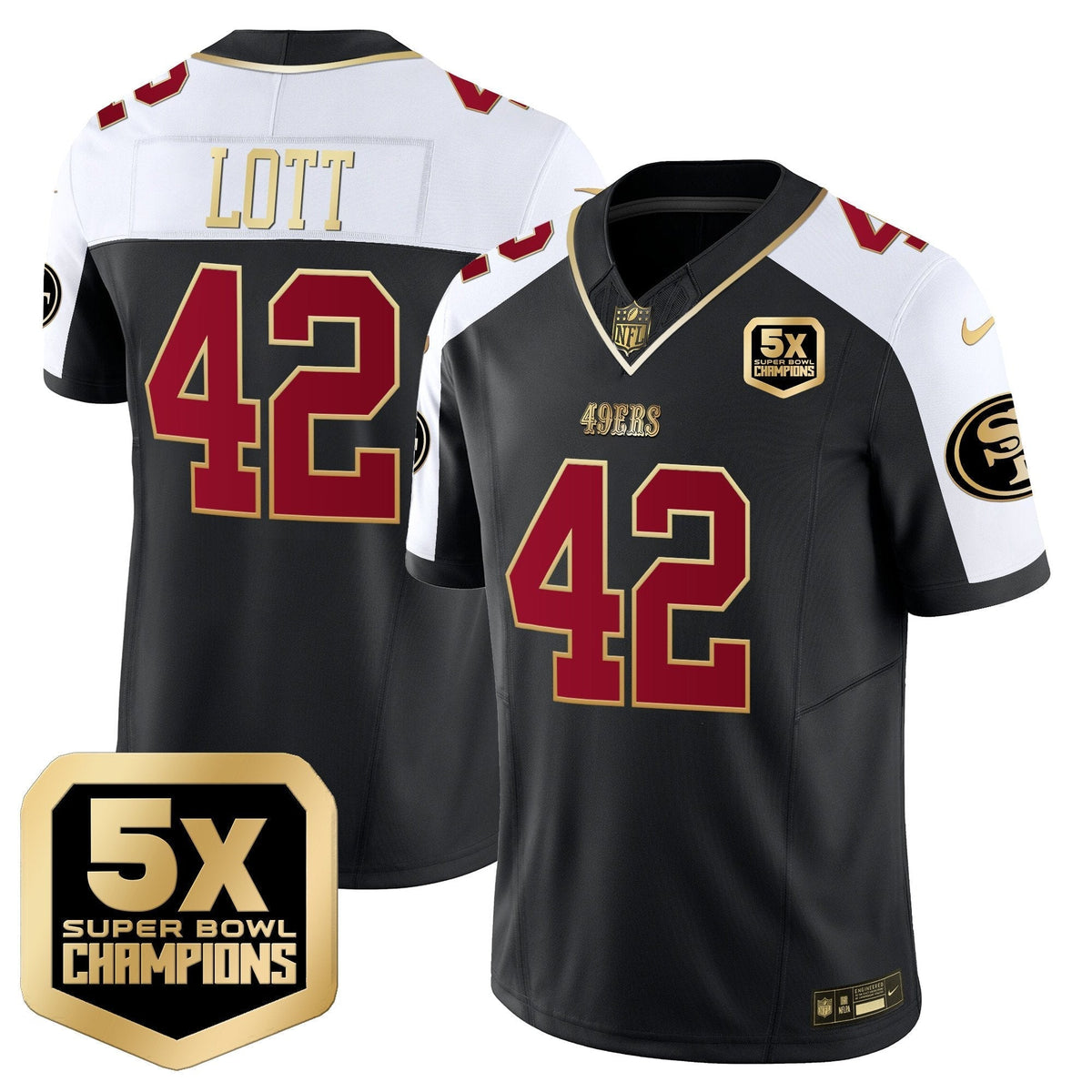 SF 5x Super Bowl Champions Vapor Limited Jersey - All Stitched - image 9