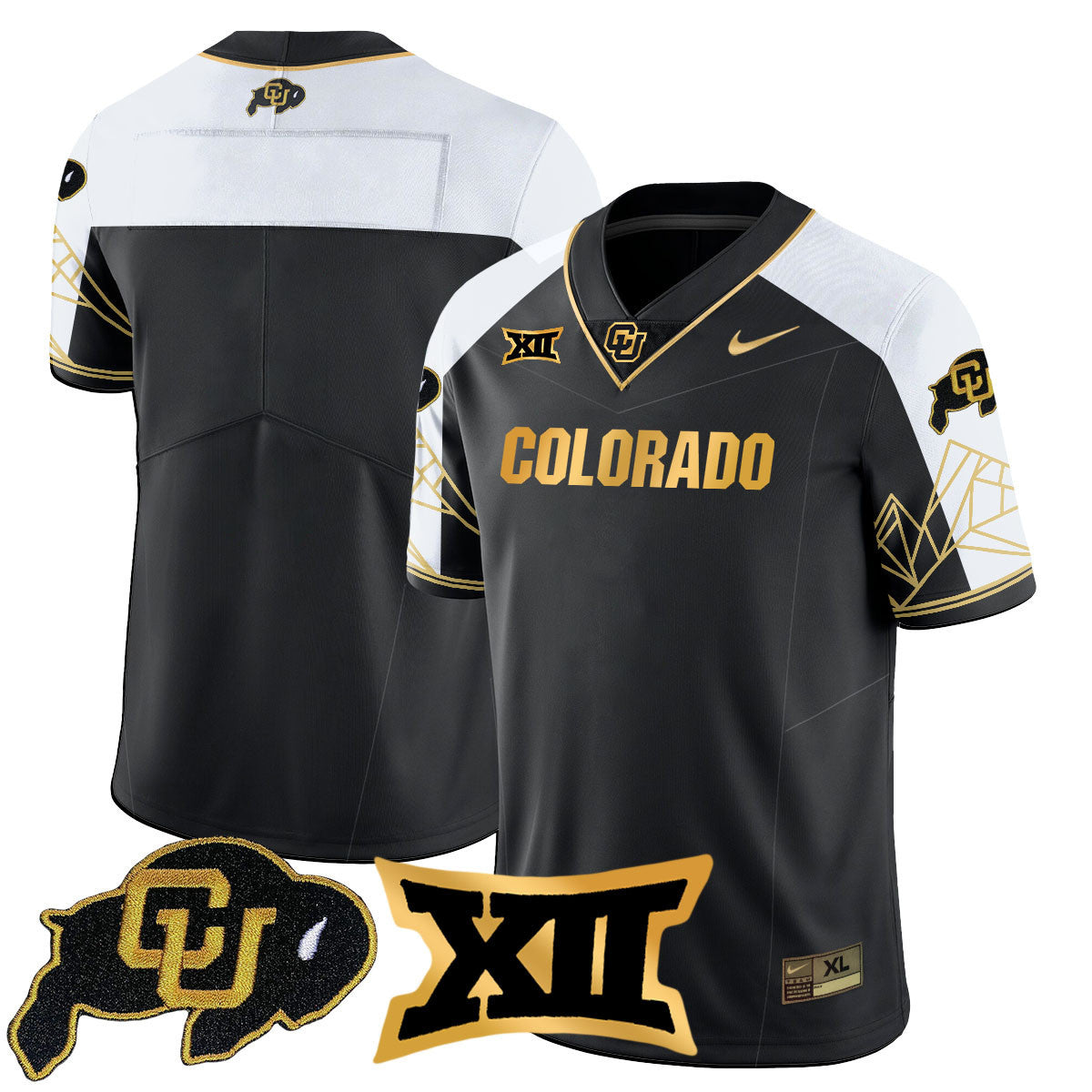 Men's Colorado Buffaloes 2024 Vapor Limited Gold Jersey N3 - All Stitched - image 7