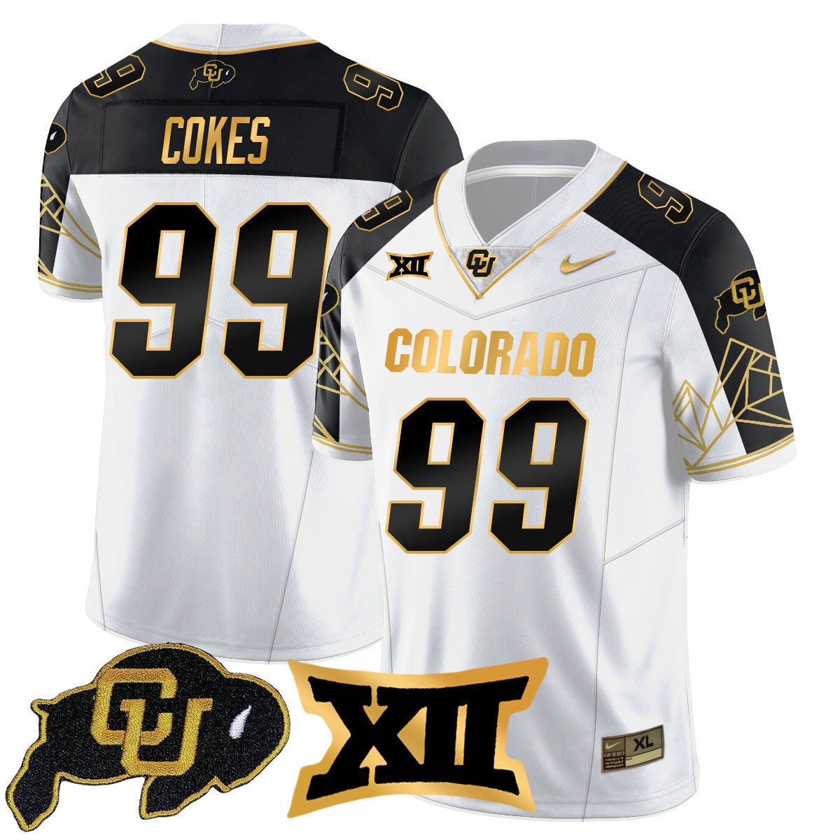 Men's Colorado Buffaloes 2024 Vapor Limited Gold Jersey N3 - All Stitched - image 36