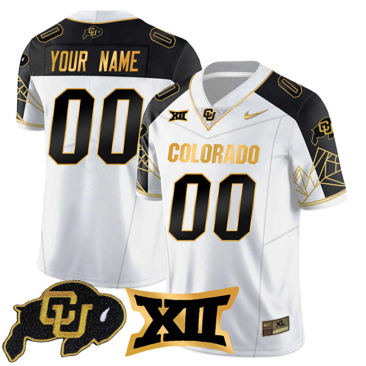 Custom Name/Gender Colorado Buffaloes 2024 Vapor Limited Gold Jersey N3 - All Stitched - image 3