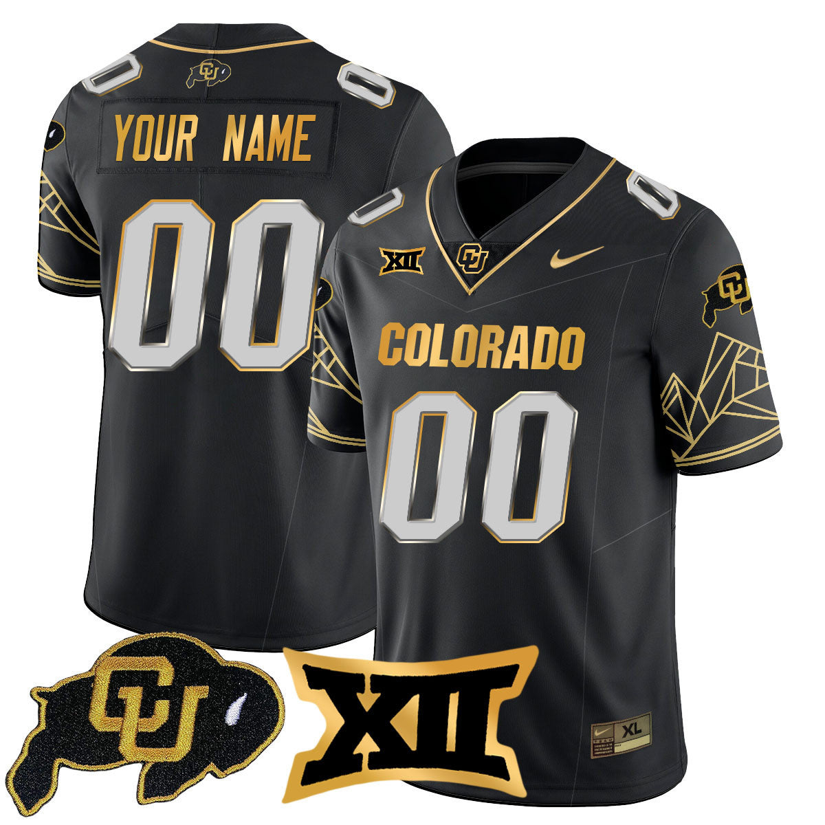 Custom Name/Gender Colorado Buffaloes 2024 Vapor Limited Gold Jersey N3 - All Stitched - image 2