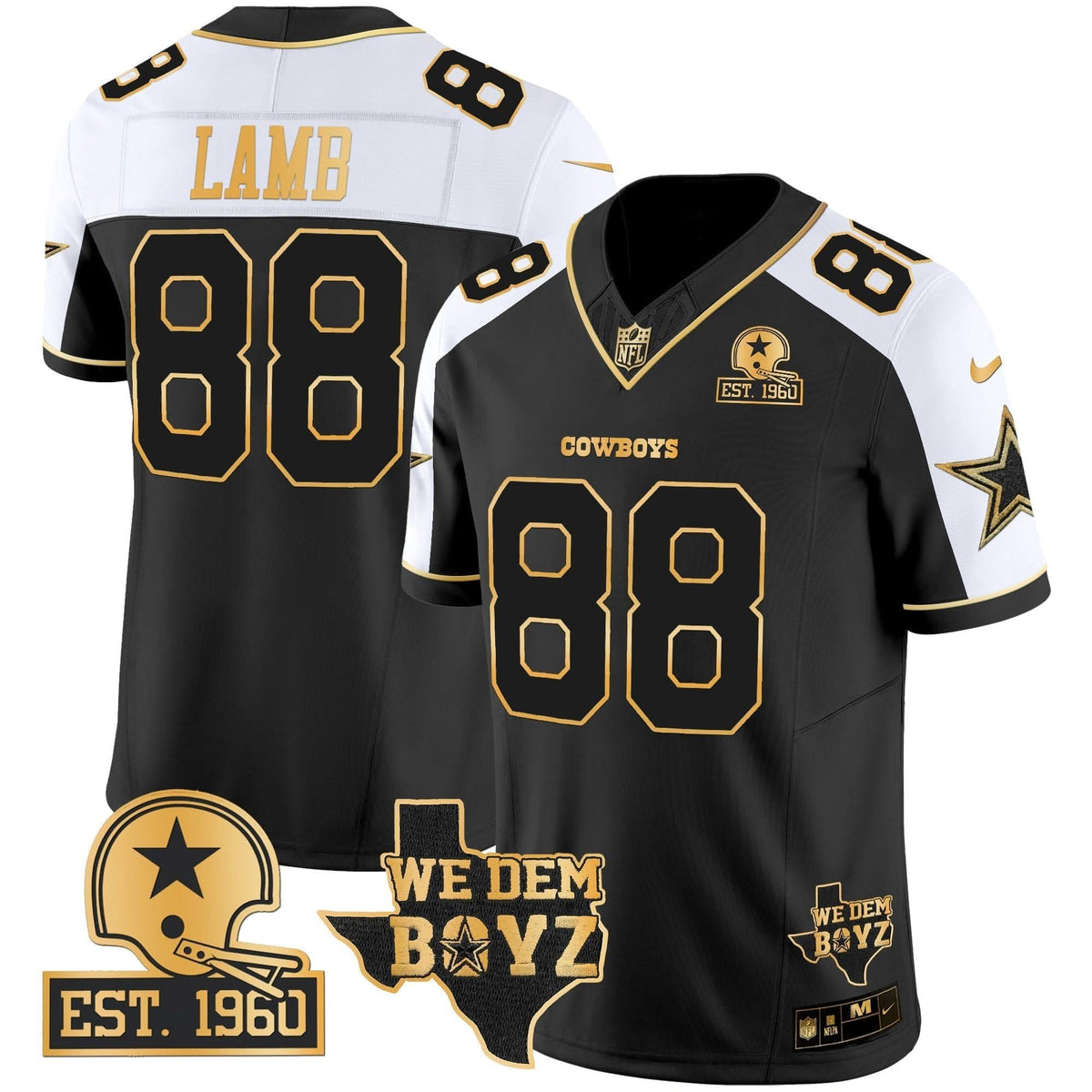 DAL Est. 1960 & We Dem Boyz Patch Gold Vapor Limited Jersey V2 - image 3