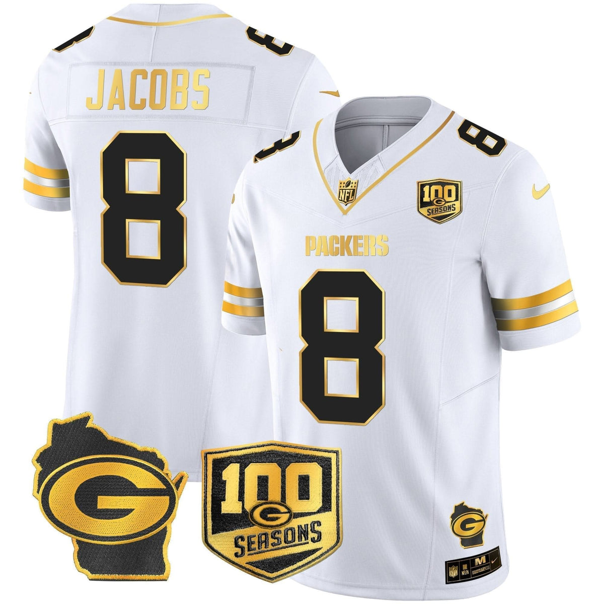 GB 100th Season & Home Patch Gold Vapor Limited Jersey - image 23