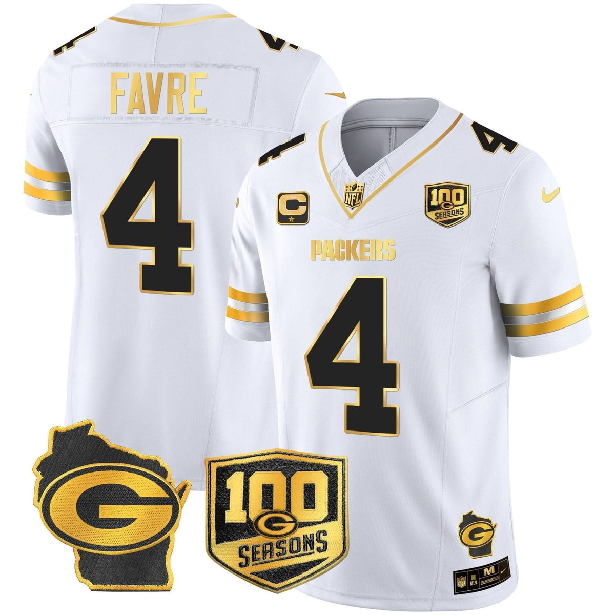 GB 100th Season & Home Patch Gold Vapor Limited Jersey - image 27