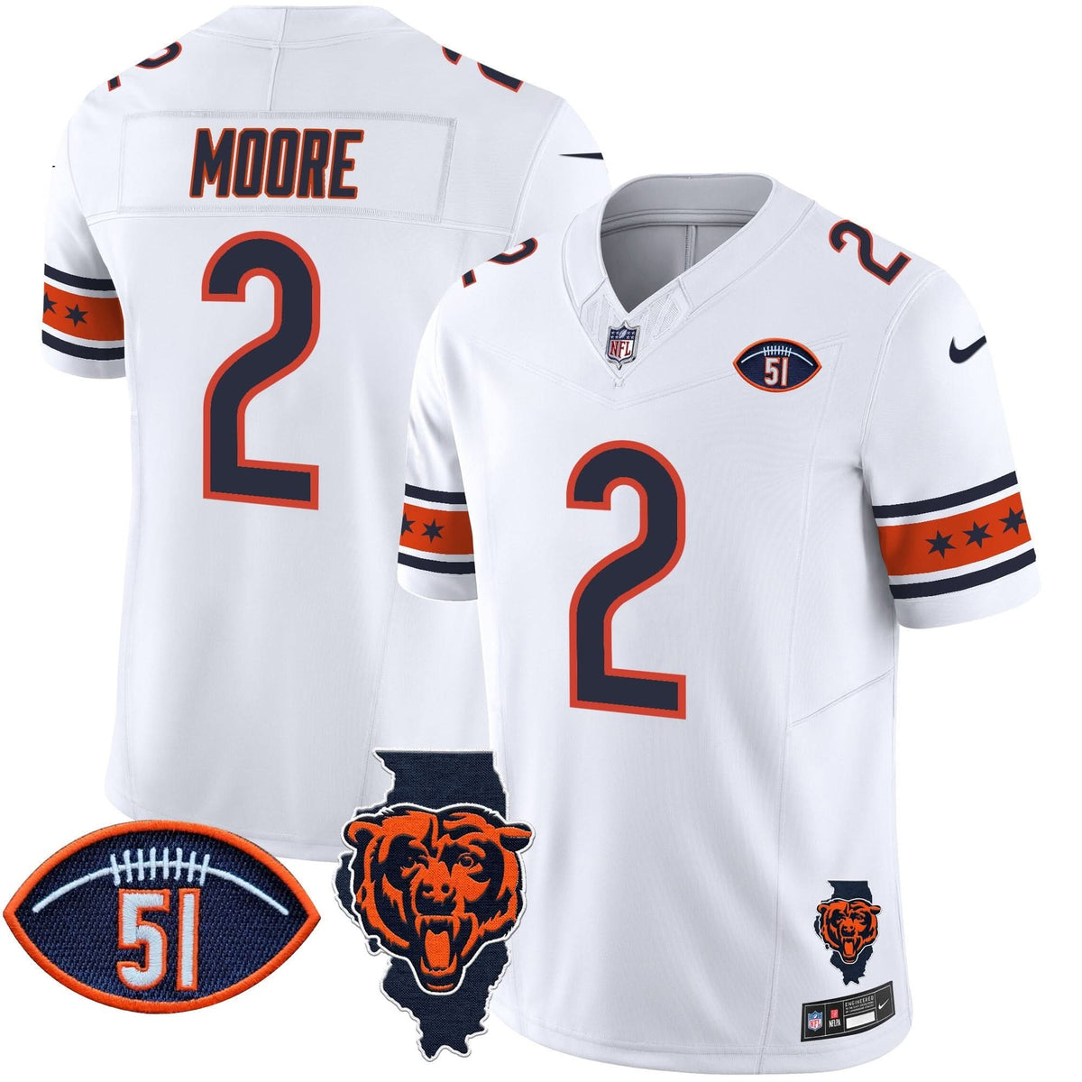 CHI Illinois & Dick Butkus Patch Vapor Limited Jersey - image 12
