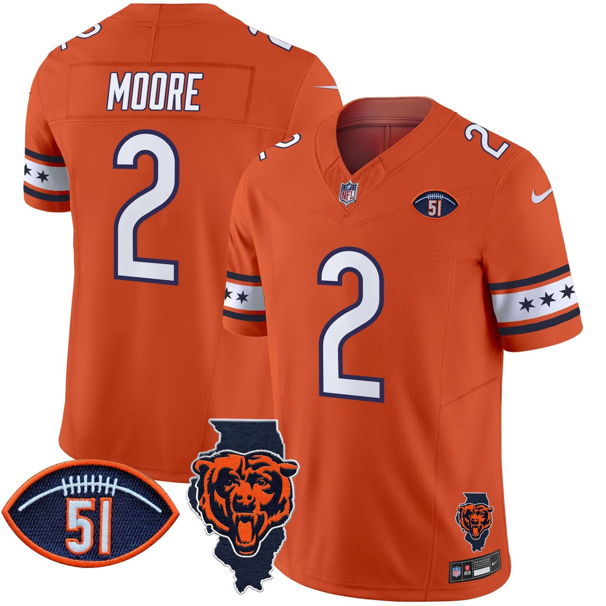 CHI Illinois & Dick Butkus Patch Vapor Limited Jersey - image 19