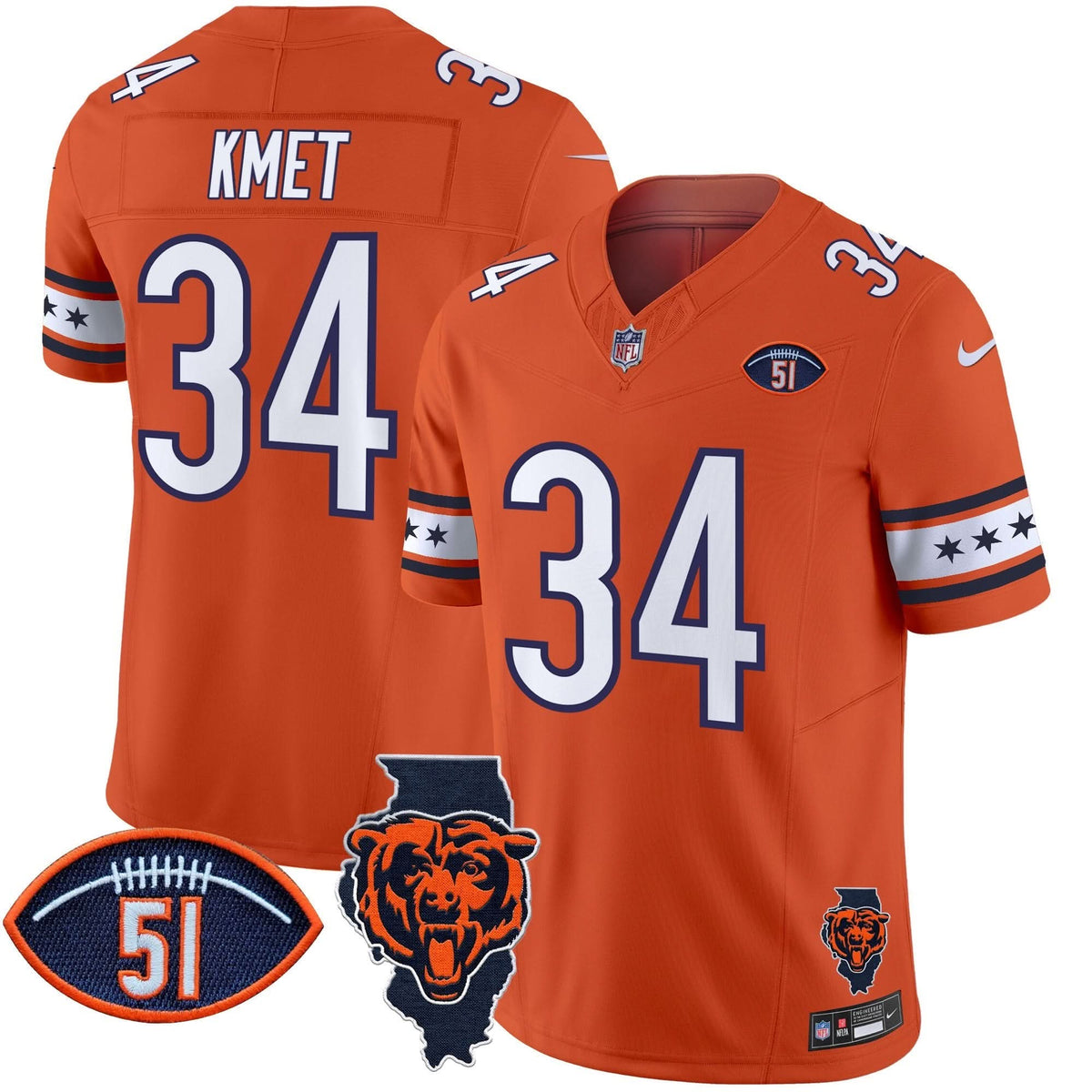 CHI Illinois & Dick Butkus Patch Vapor Limited Jersey - image 21