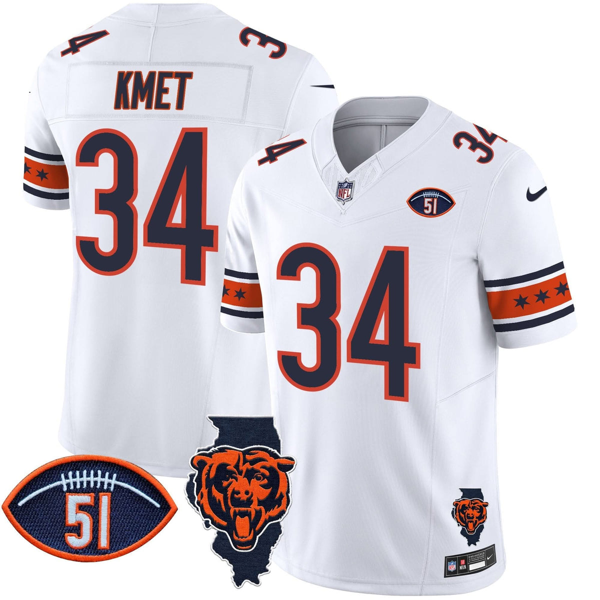 CHI Illinois & Dick Butkus Patch Vapor Limited Jersey - image 14