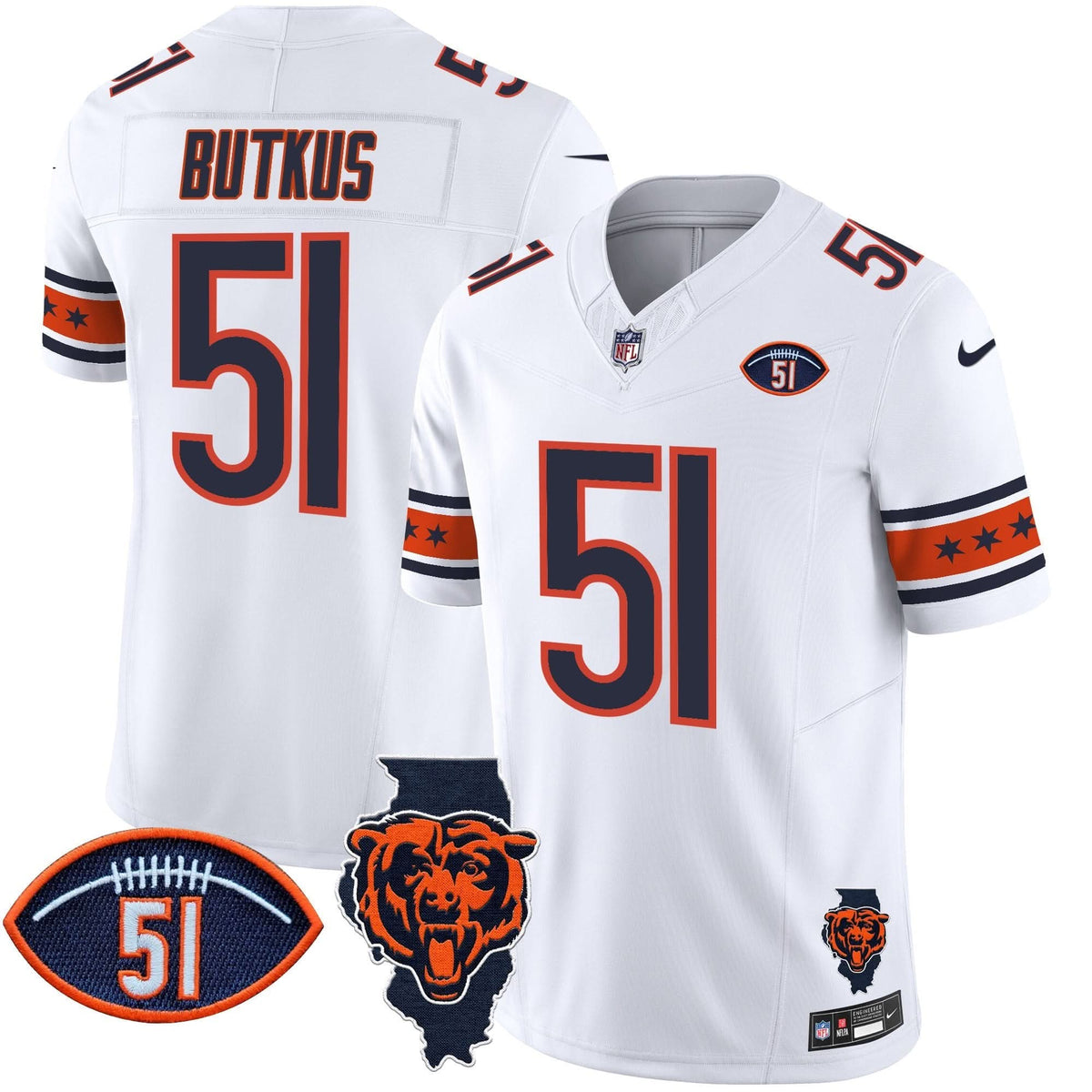 CHI Illinois & Dick Butkus Patch Vapor Limited Jersey - image 10