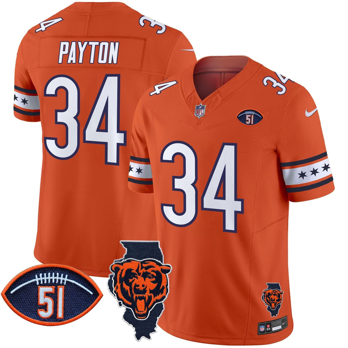 CHI Illinois & Dick Butkus Patch Vapor Limited Jersey - image 20