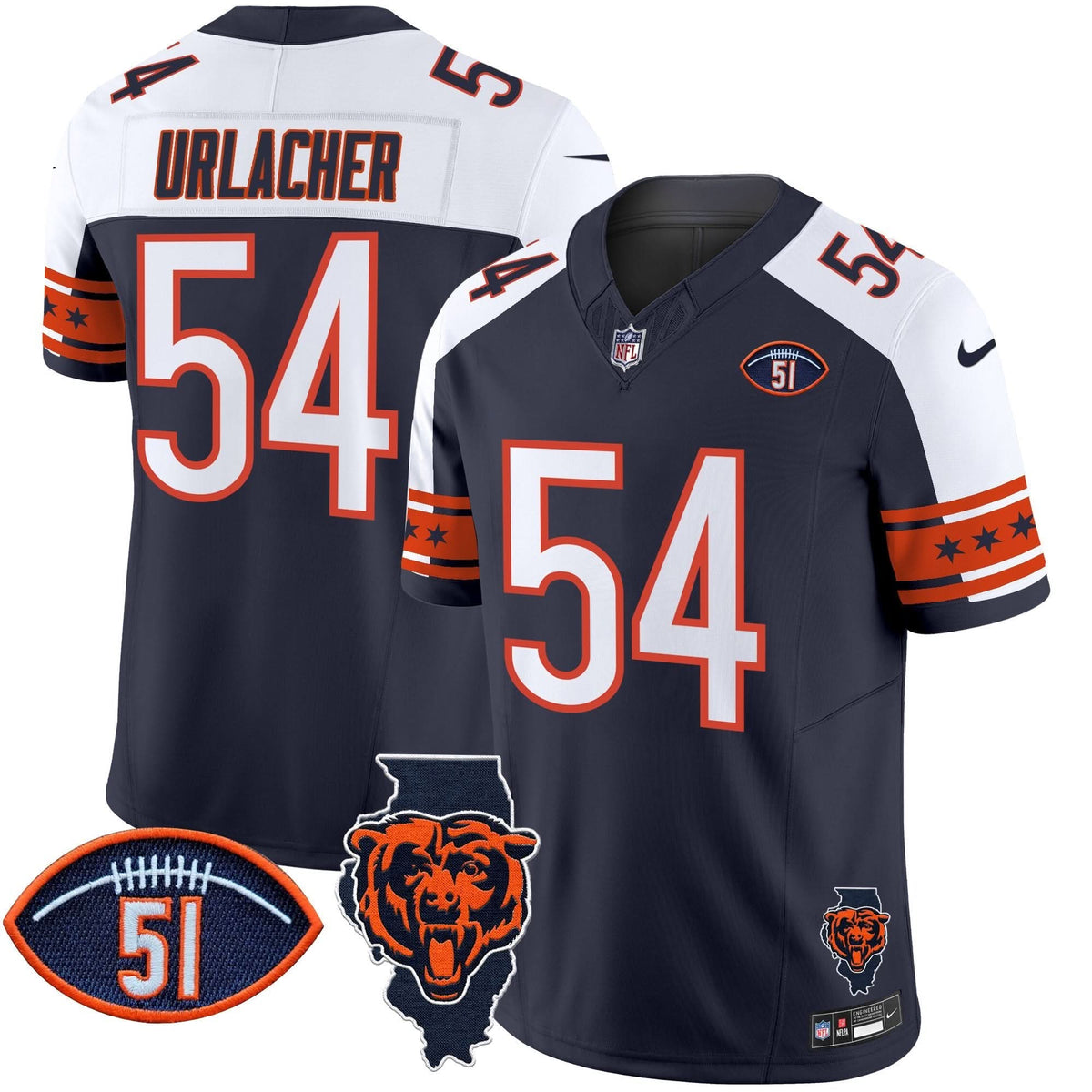 CHI Illinois & Dick Butkus Patch Vapor Limited Jersey - image 25