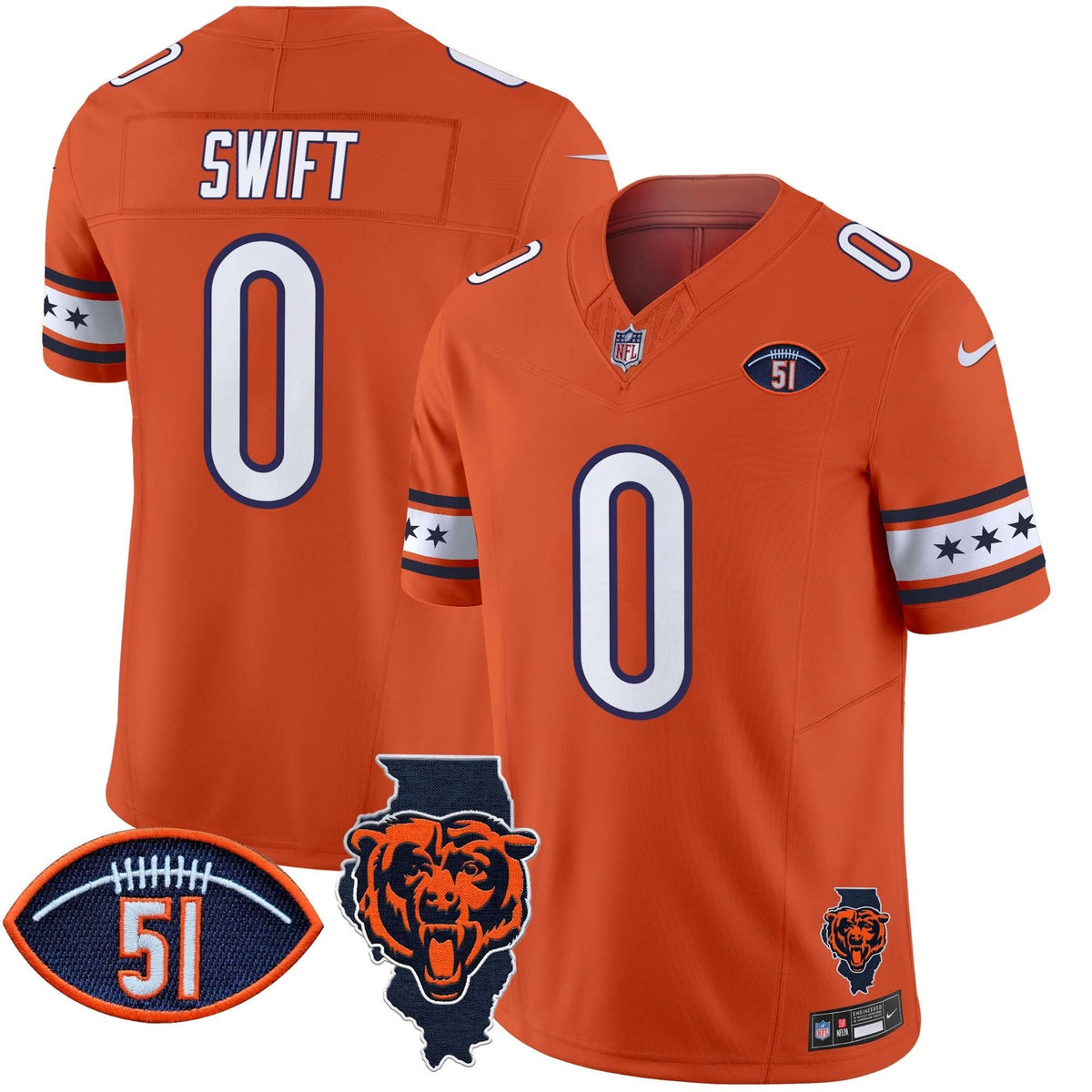 CHI Illinois & Dick Butkus Patch Vapor Limited Jersey - image 16