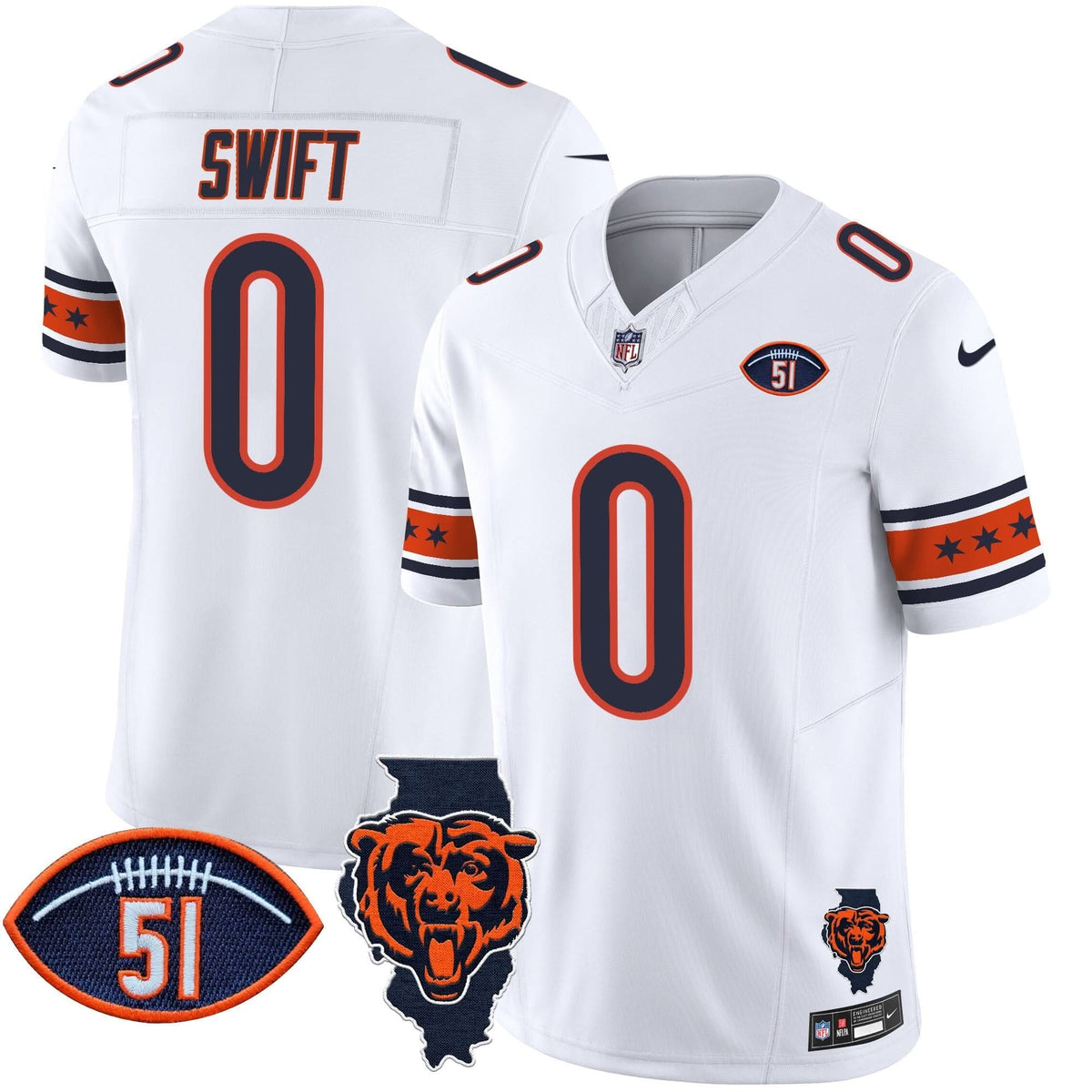 CHI Illinois & Dick Butkus Patch Vapor Limited Jersey - image 9